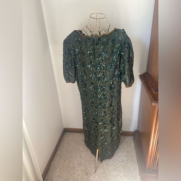 Vintage Stenay plus size green sequin dress - Picture 8 of 12